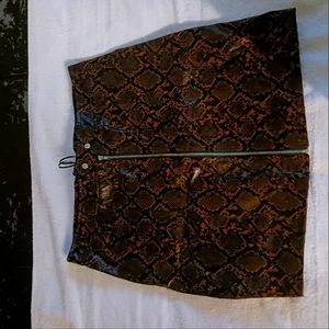 Brown and black snake skin skirt